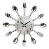  Reloj De Pared De Cocina Con Cucharas Y Tenedores, Big