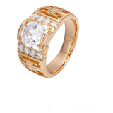Anillo Grueso Caballero Oro 18k Lam Diamante Calidad Premium