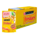 Caixa 15 Sachês Friskies Salmão Ao Molho Gato Adulto 85g