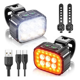 Set Luces Bicicleta Cyclami Q6 Delantera/trasera Usb Mtb Rut