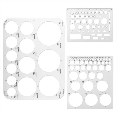Plantillas Circulares De 3 Piezas Para Dibujar Plantillas Fl