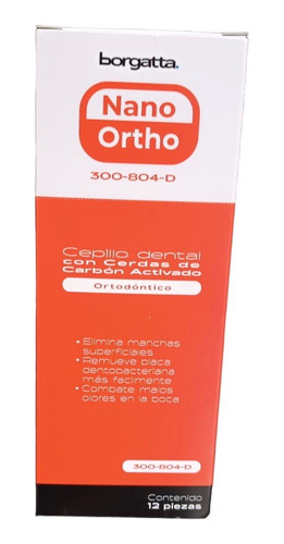 8 Cepillos Nano Ortho Con Carbón Activado 