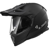 Casco Moto Cross Ls2 Pioneer Mx436  Matt Black Solid - Muvin