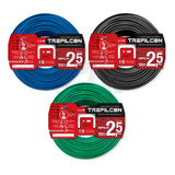 Cable Trefilcon Pack X3 2.5m Celeste+negro+ver/ama X100mt Ea
