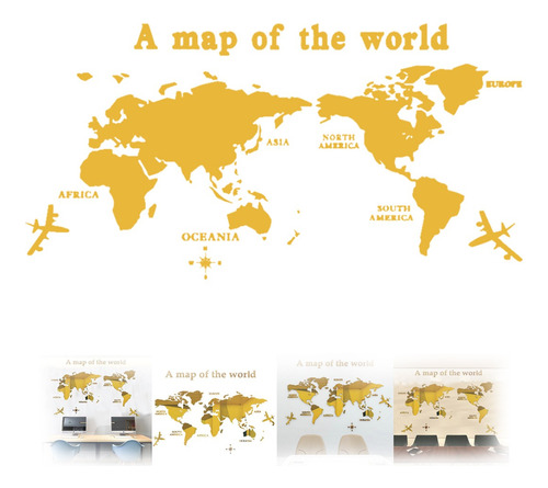 Mapa Del Mundo Decoracion Para Pared 3d Interior 40x80cm