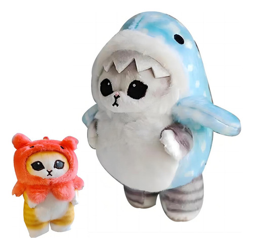 Gato Gatito Michi De Peluche Kawaii Con Disfraz Diseños 13cm