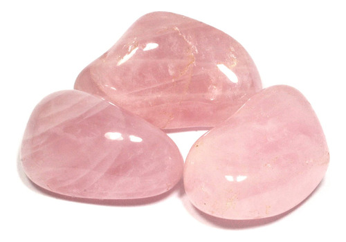  Cuarzo Rosa Piedra  100% Natural Tamboreada Set X 3 