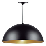 Pendente Meia Lua 60cm Alumínio (meia Bola) Cor Preto Textura X Dourado