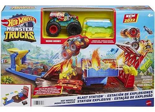 Mega Pista Monster Trucks Que Explota Hot Wheels Truck Set