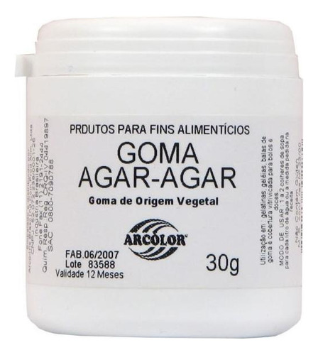 Goma Agar Agar 30g Arcolor