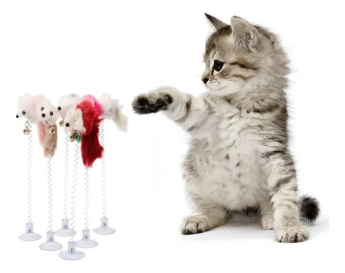 Juguete Interactivo Para Gato Forma Raton Mascota Pet 2 Pzs 