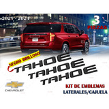 Kit De 3 Emblemas Tahoe 2021-2024 Negro Brilloso 