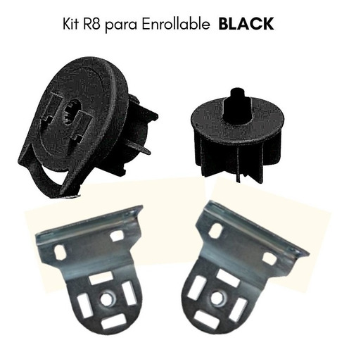 Mecanismos De Cortina Enrollable- Repuesto Control R8 Negro