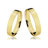 Alianças Ouro 18k-750 Casamento Noivado 4mm Quadrada