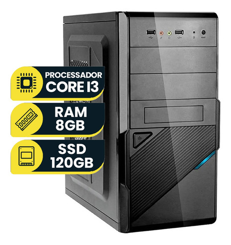 Pc Computador Intel Core I3 3ª Geração Ram 8gb Ssd 120gb