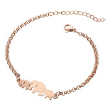 Pulsera Elefantes Oro Laminado Para Niñas Y Mujer Ajustable