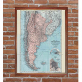  Antiguo Mapa Argentina 1900 W. A. Hirst En Cuadro
