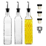 3-pack Glass Oil Dispenser With Spout, Plug, Funnel, 50...