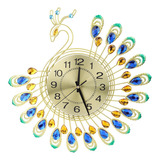 Silencioso Grande Quartz Elegante Reloj De Pared Pavo Real