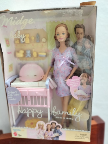 Hermosa Barbie Midge Embarazada  2002 Con Bebé Alan Y Ryan.