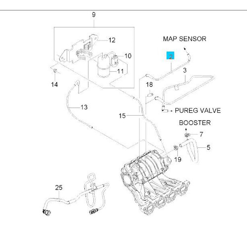 Manguera Vacio Sensor Map Multiple Admision Chevrolet Aveo  Foto 3