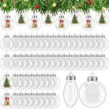 60 Piezas De Bolas De Navidad Transparentes Planas, Bol...