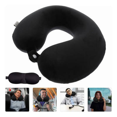 Almohada Cervical de Viaje Palmera Mx para Cuello de Memory Foam en U Negra | MercadoLibre