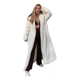 Abrigo Peludo De Solapa Ancha Para Mujer, Chaqueta Blanca, Ropa