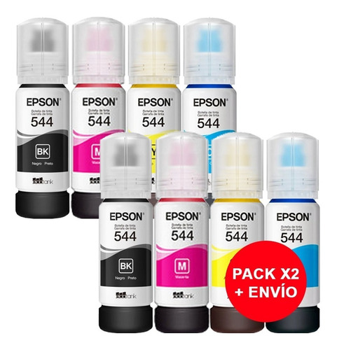 2 Packs Tintas Epson Original T544 L3110 L3150 L5190