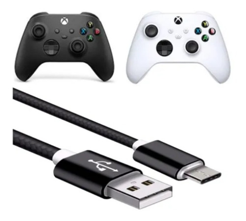 01 Cabo Controle Xbox One Serie X Ou Série S  tipo C 2 Mts 