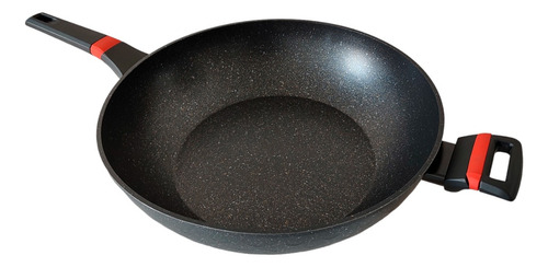 Sarten Profundo Swiss Silver Wok Marmol Negro 34cm Con Tapa