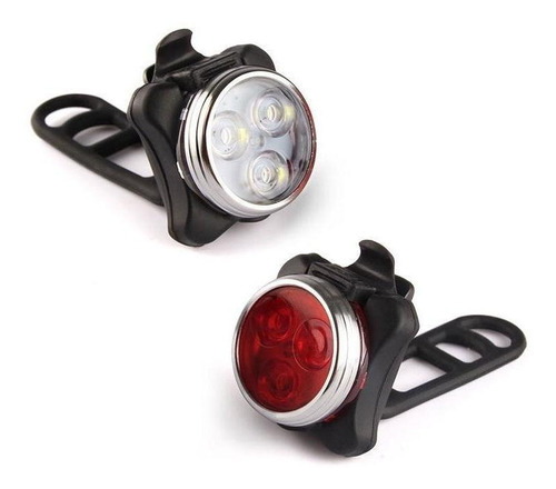 Luces Led X3 Bicicleta Mini Usb Recargables Impermeables X 2