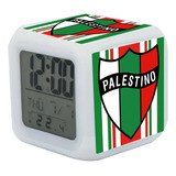 Reloj Despertador Deportes Palestino Con Luz Led