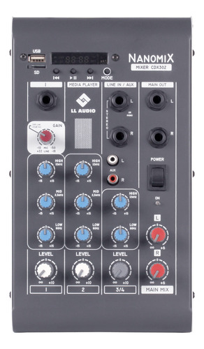 Mesa De Som Mixer Nanomix Cdx Ll Audio Cdx302 3 Canais