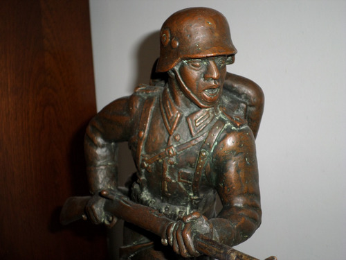 Antigua Figura Bronce Soldado Aleman Primera Guerra Mundial