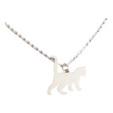 Lindo Collar Gatito 100% Plata 0.925 Gato Meow Cadena Y Dije