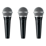 Kit 3 Micrófonos Shure Pga48-xlr Dinámicos Vocal Cardioides