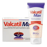 Combo Anticaída Valcatil Max X 30 Capsulas + Shampoo X150 Ml