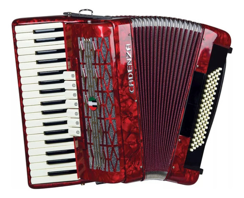 Acordeon Cadenza 80 Baixos Cd80/37 Rd Vermelho C/bag