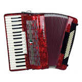 Acordeon Cadenza 80 Baixos Cd80/37 Rd Vermelho C/bag