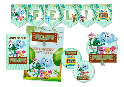 Kit Imprimible Cumpleaños Animales Del Zoo - Personalizado