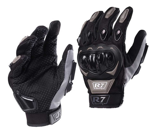 Guantes Para Motociclista R7-1 Racing Touch/limpiador Gris