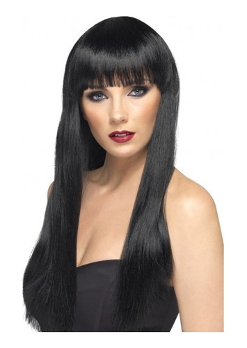 Peluca  Cabello Negro Largo   Ideal Para Disfraz  