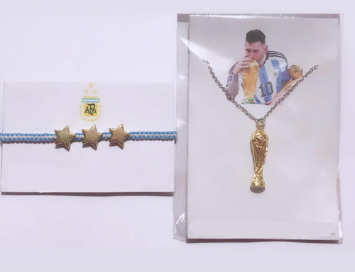 Pulsera Argentina  + Collar Copa Del Mundo