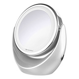 Espejo Doble Aumento 360° Luz Led Maquillaje Bessence - Rex Color Del Marco Blanco