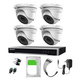 Epcom Kit De 4 Camaras De Seguridad Metalicas Domo 5mp Protección Ip66 Para Uso Exterior + Dvr 4ch Turbohd Con Detección De Movimiento Y Salida De Alarma +3tb Hdd Modelo Ev8004e50-plus-sc+3tb