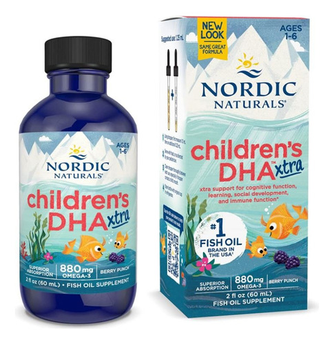 Aceite De Pescado Con Dha Xtra Para Niños + Omega 3 Nordic N