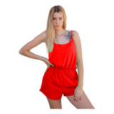 Vestido Mono Short Corto Enterito Bolsillos Variedad Colores