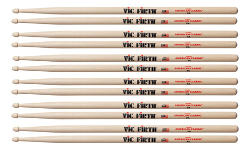 Vic Firth 6-pair American Classic Hickory Baquetas Madera 7a