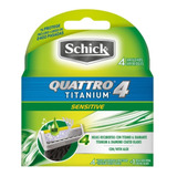 Refil Schick Quattro Titanium Sensitive Com 4 Unidades